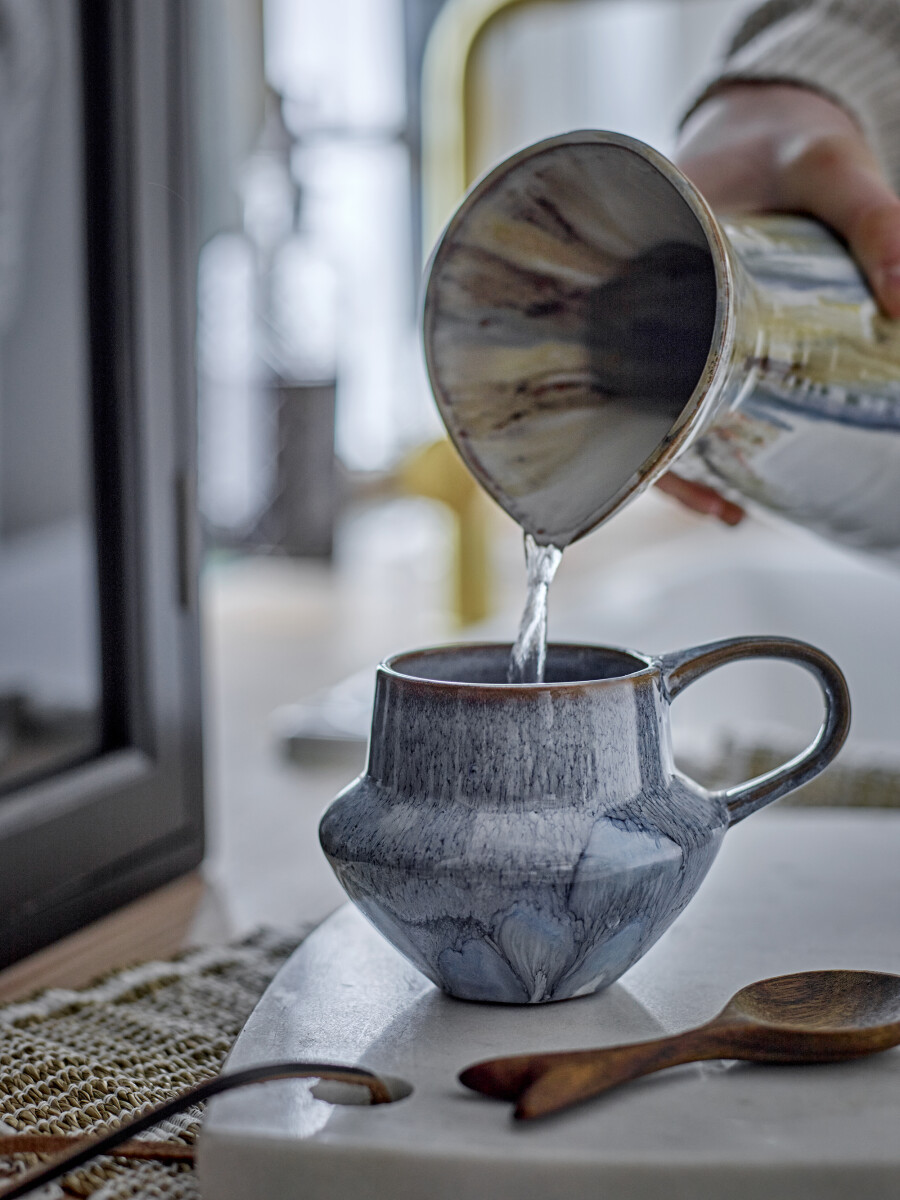 Creative Collection - Bessie Krus - Blå - Stentøj - Sæt Med 4