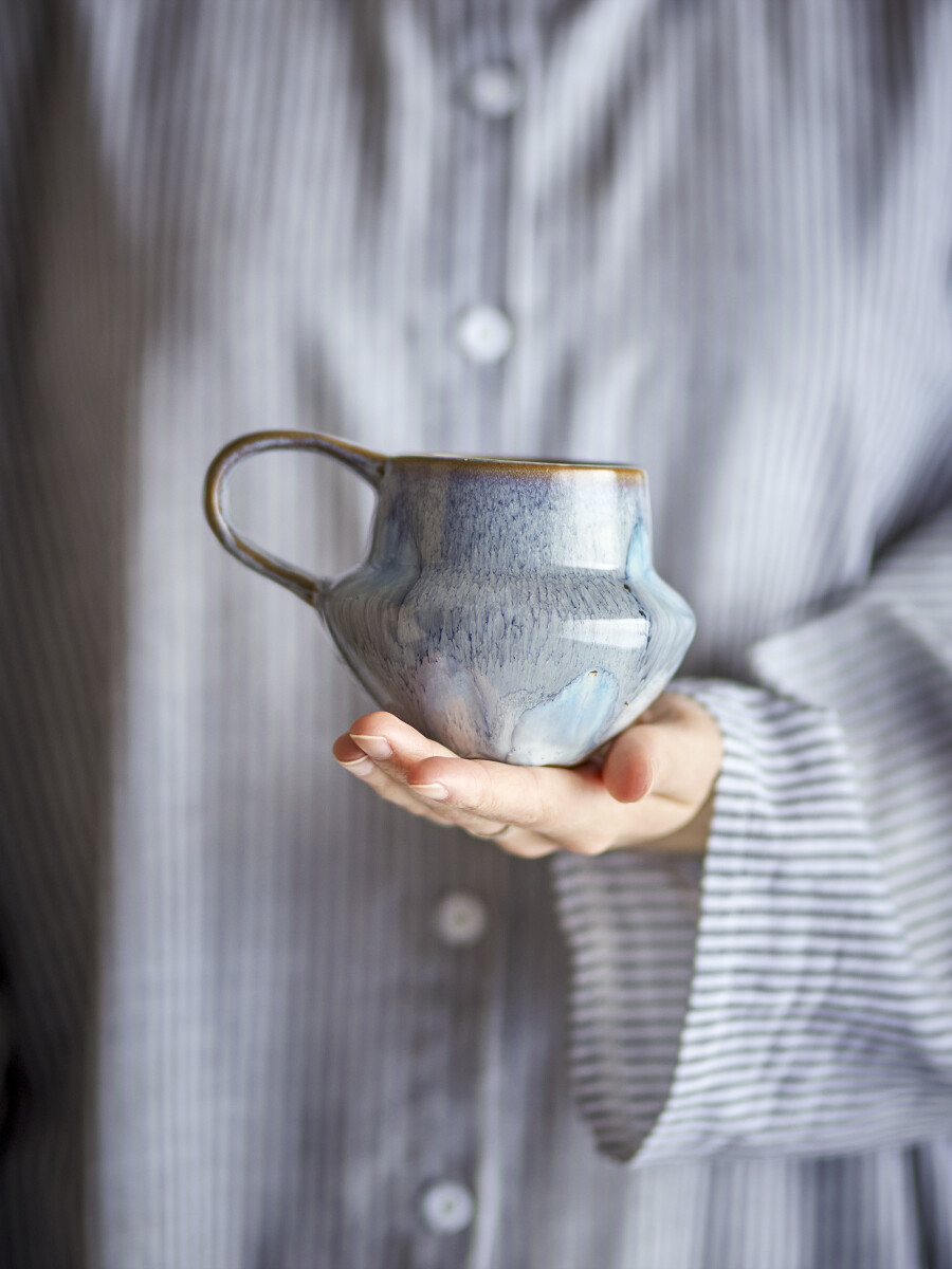 Creative Collection - Bessie Krus - Blå - Stentøj - Sæt Med 4