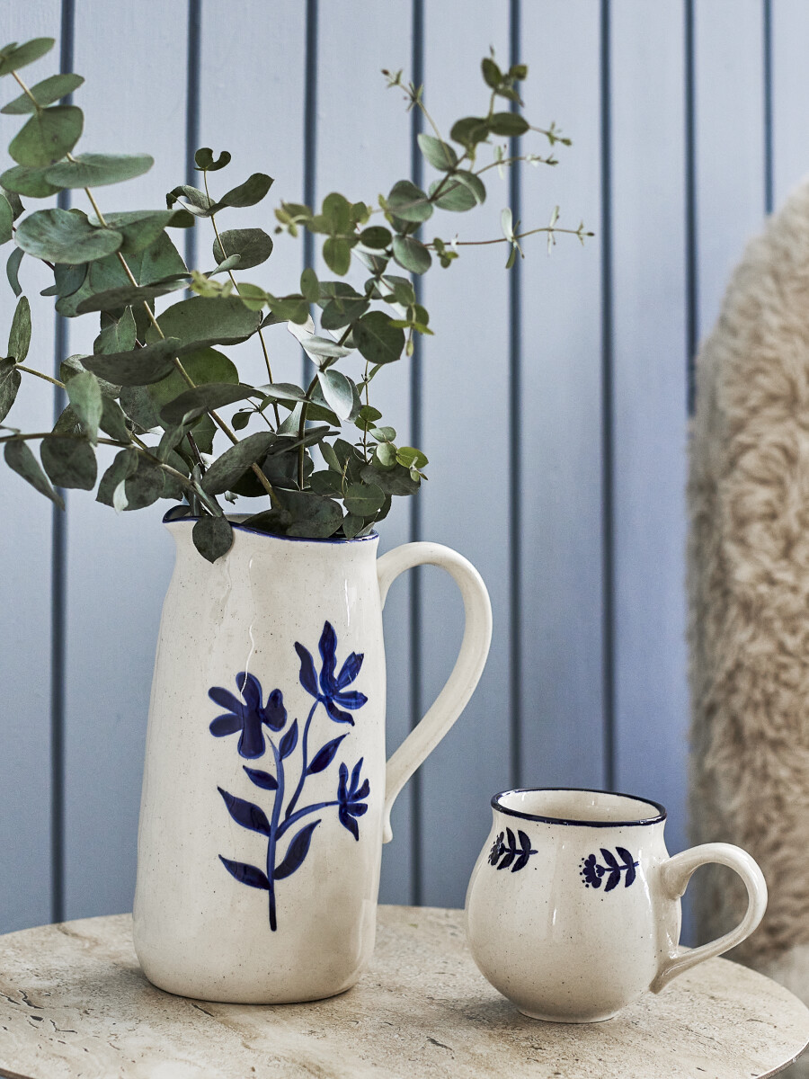 Creative Collection - Eimy Kopper - Blomster - Blå - Stentøj - 4 Stk
