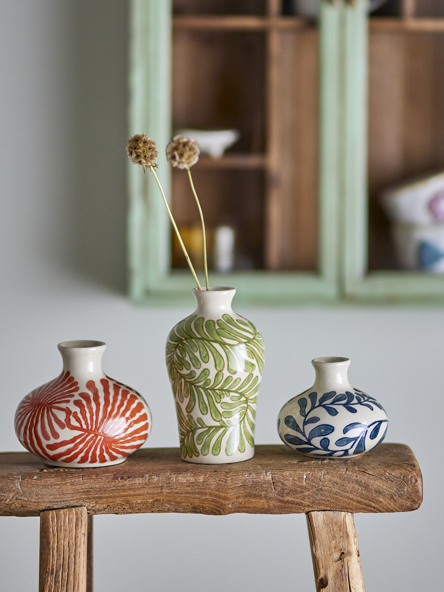 Creative Collection - Fauni Vase - Grøn - Stentøj Keramik - 3 Stk