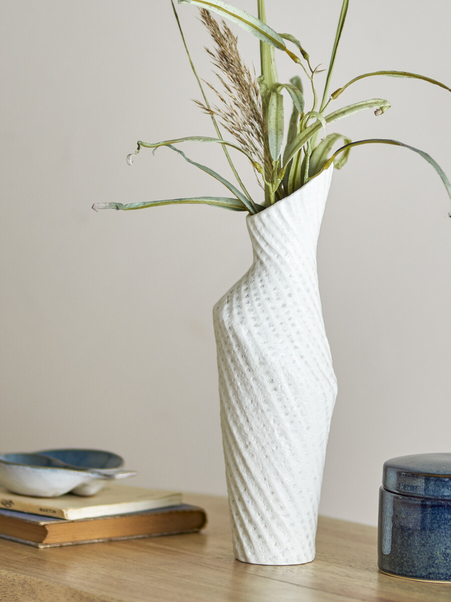 Creative Collection - Fikla Vase - Hvid - Stentøj Keramik