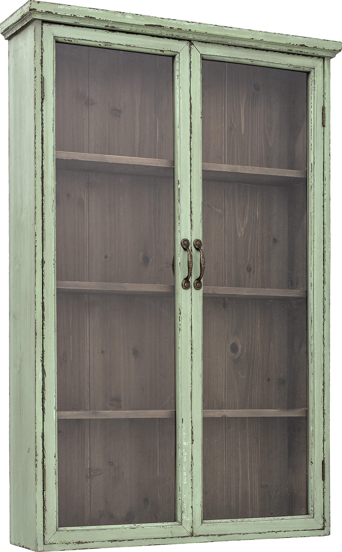 Creative Collection - Hazem Vitrineskab - Grøn - Fyrretræ - 81X122X22 Cm