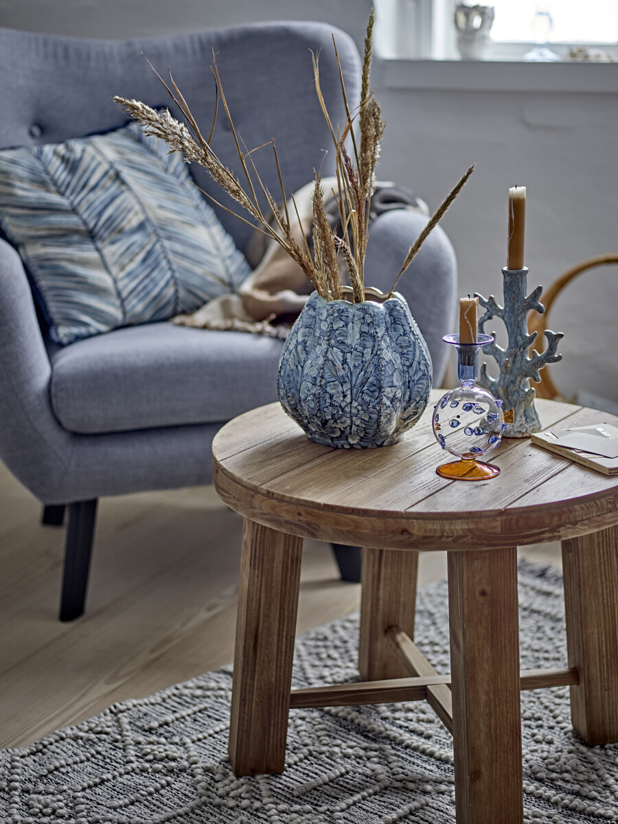 Creative Collection - Hetty Vase - Blå - Stentøj - 19 5 Cm