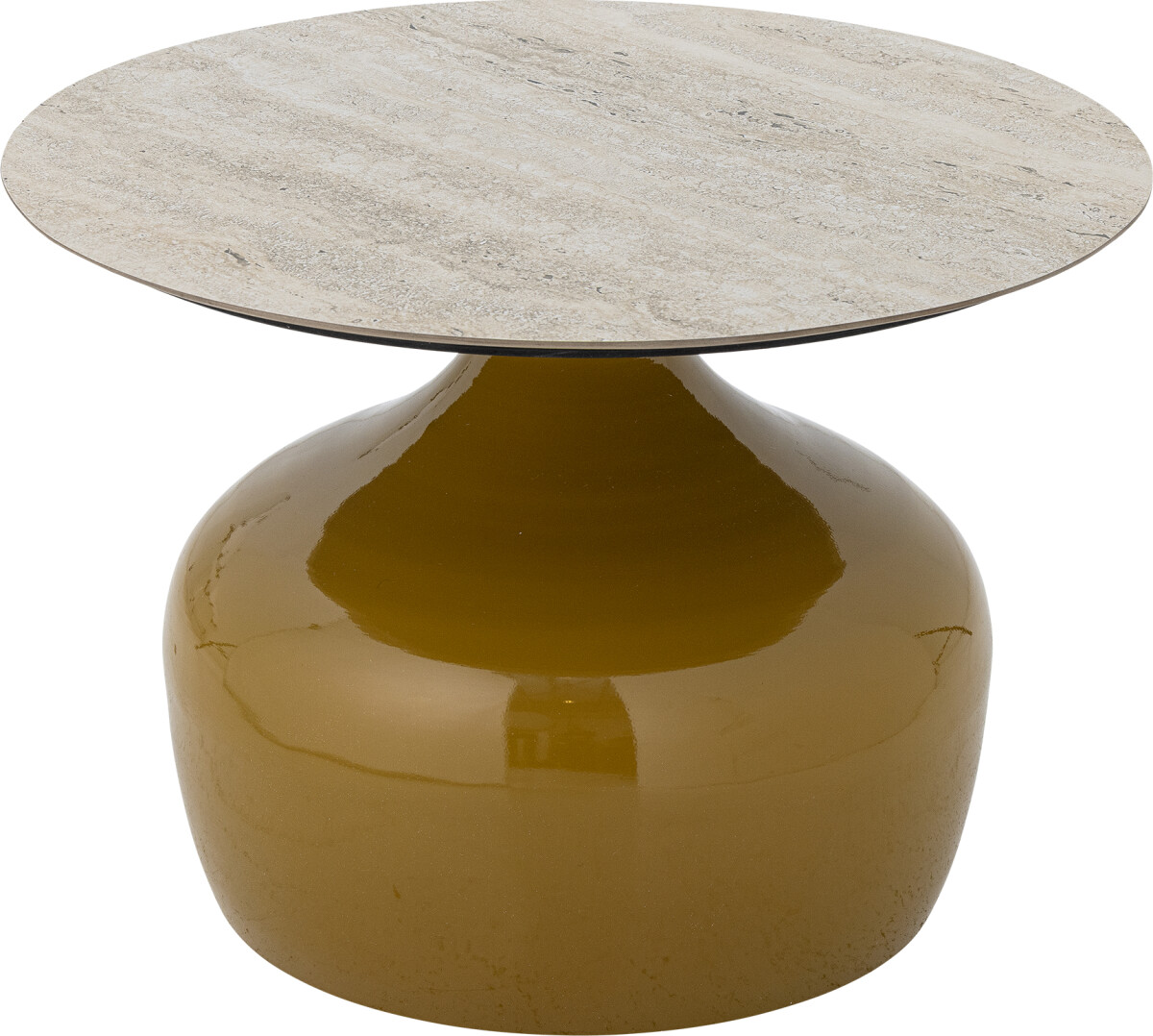 Creative Collection - Lecco Sofabord - Rundt Ø 60 Cm - Gul - Metal