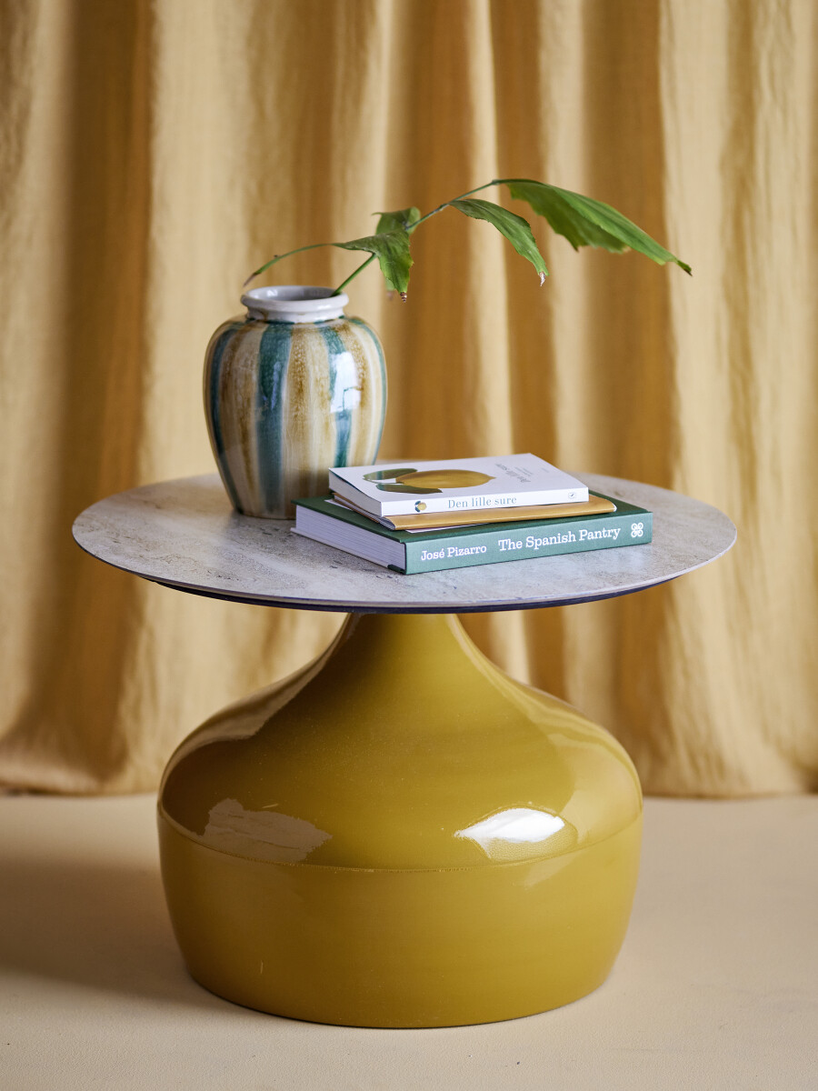 Creative Collection - Lecco Sofabord - Rundt Ø 60 Cm - Gul - Metal
