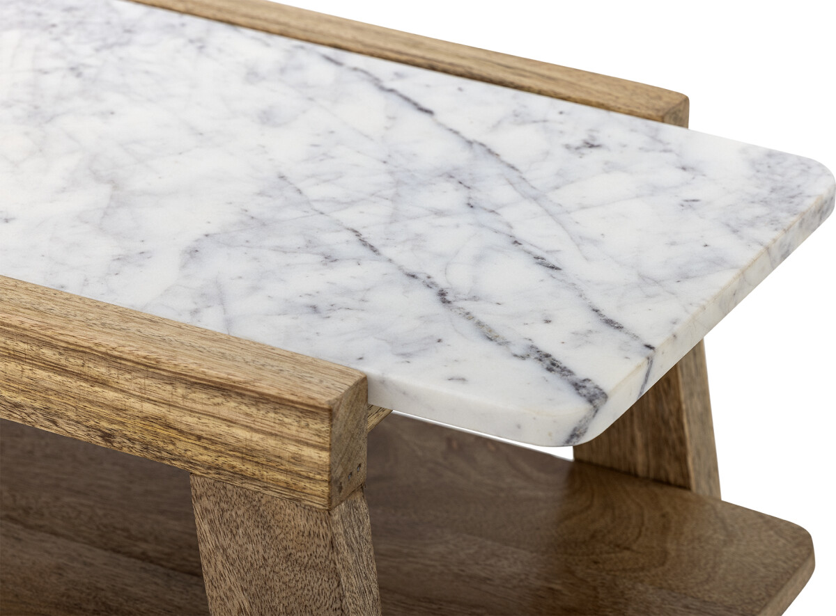 Creative Collection - Livi Sidebord - Natur - Mangotræ Og Marmor