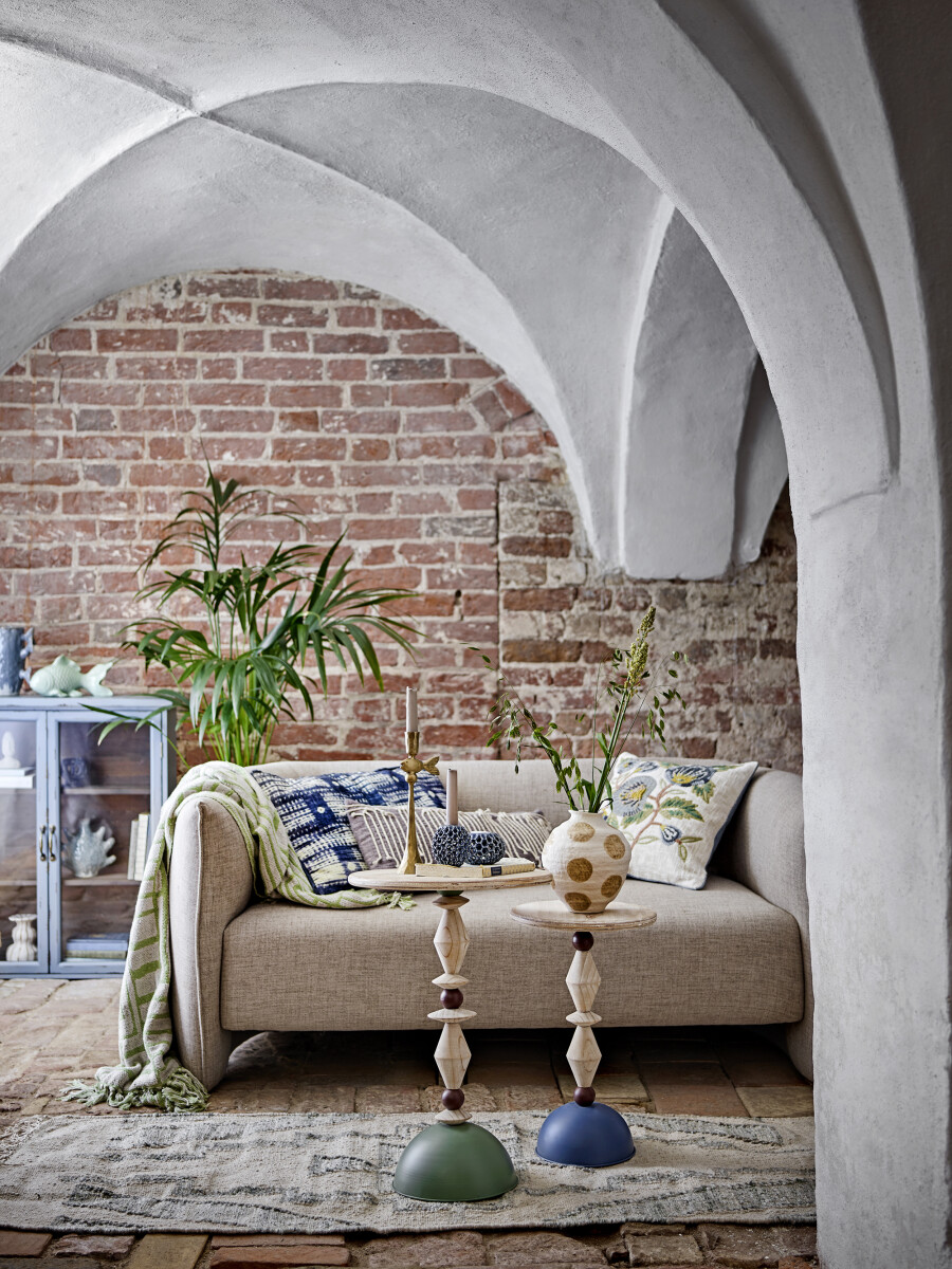 Creative Collection - Mannelli Sidebord - Grøn - Fyrretræ - Rundt