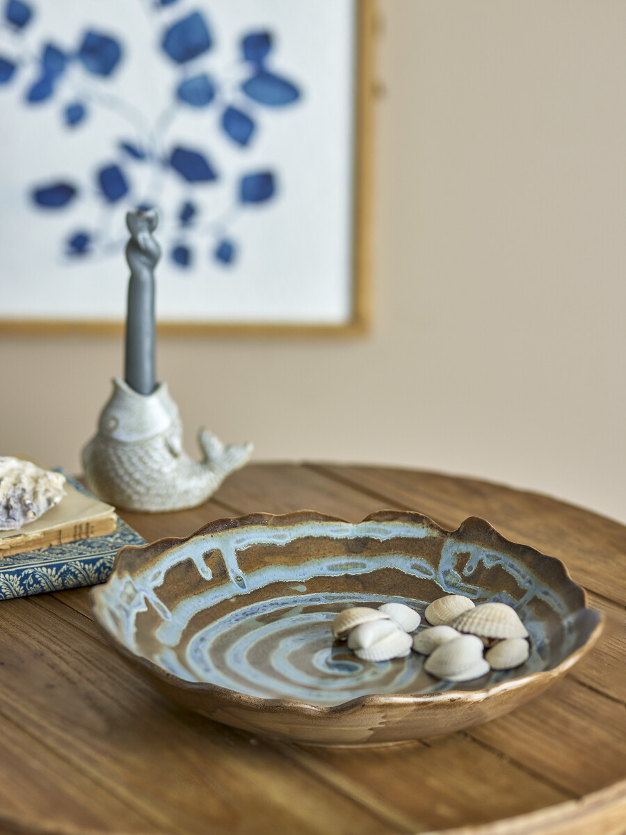 Creative Collection - Marjorie Fad - Blå - Stentøj - 29 Cm