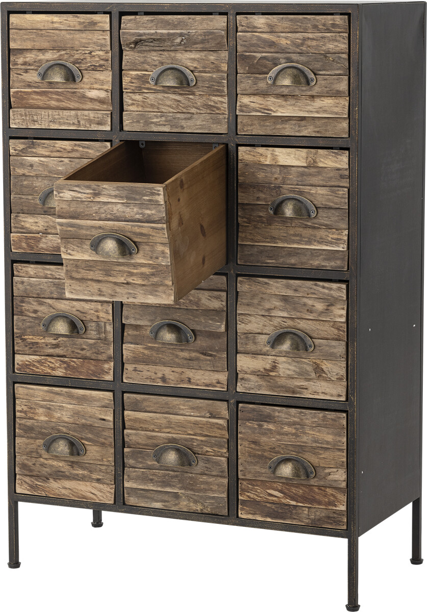 Creative Collection - Matteo Kommode Med Skuffer - Sort - Metal
