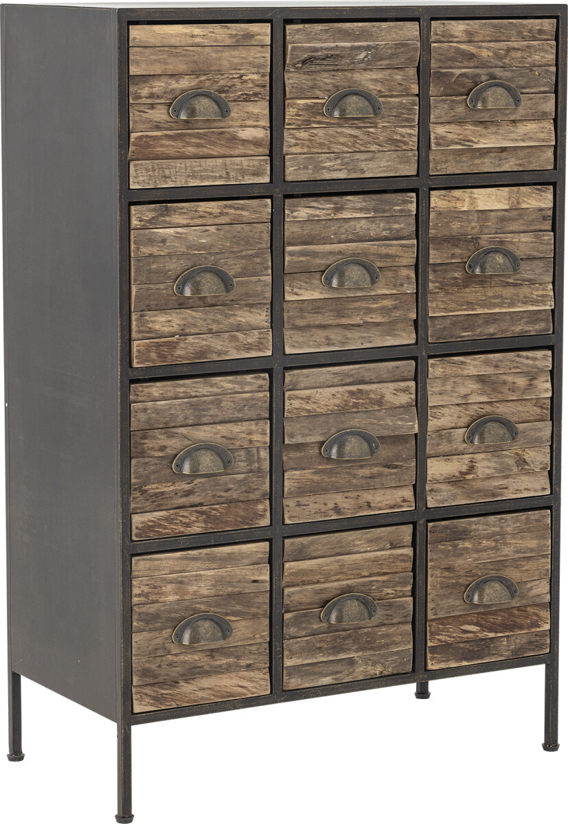 Creative Collection - Matteo Kommode Med Skuffer - Sort - Metal