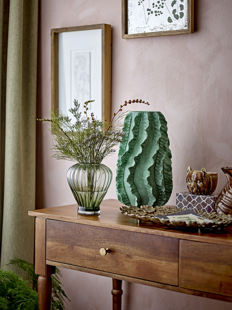 Creative Collection - Natika Deko Vase - Grøn - Terrakotta - H 37 Cm