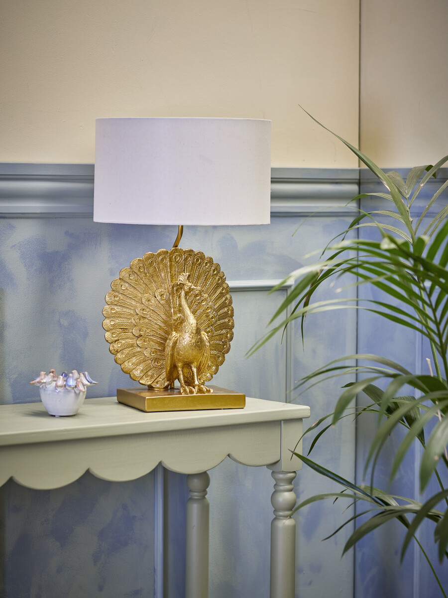 Creative Collection - Peacock Bordlampe - Guld - Polyresin