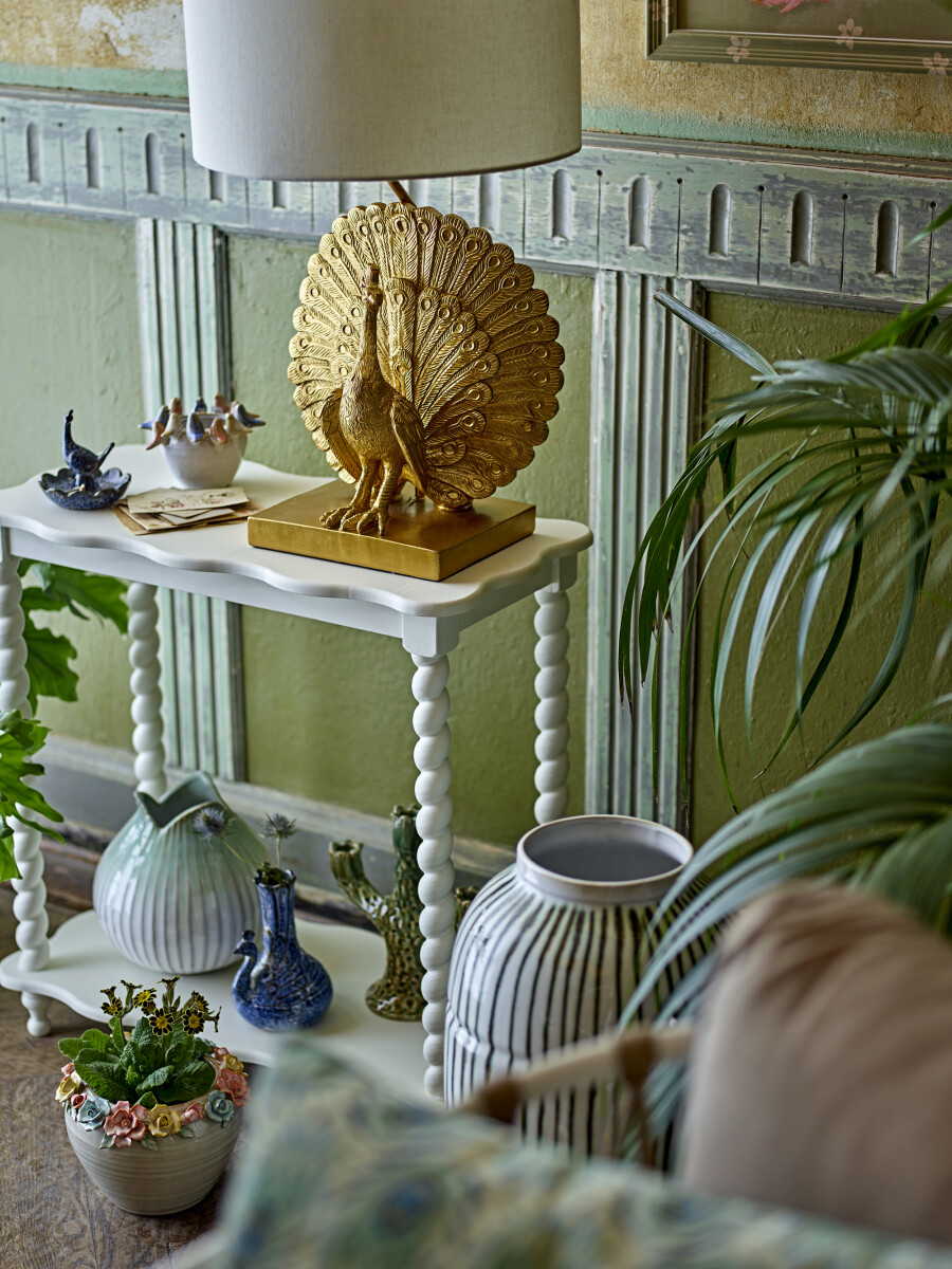 Creative Collection - Peacock Bordlampe - Guld - Polyresin