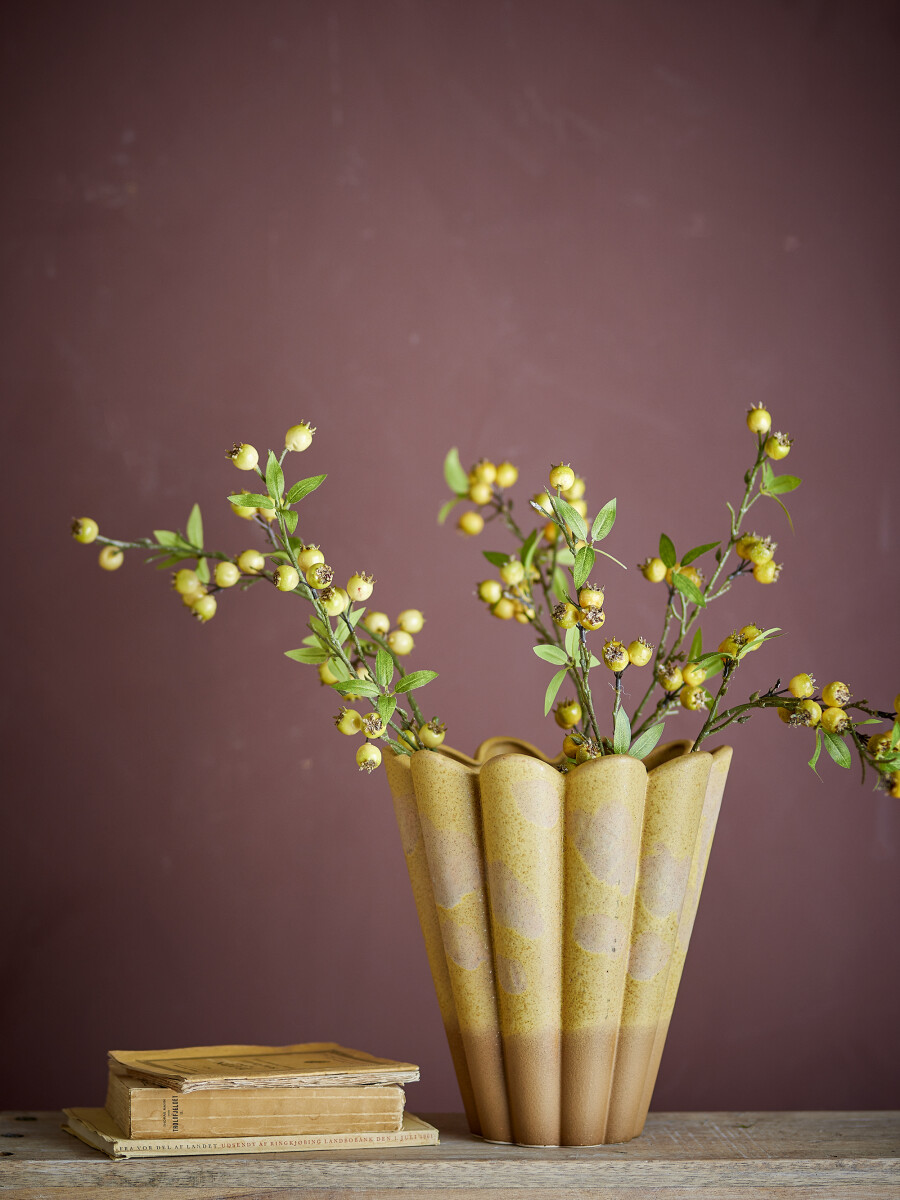 Creative Collection - Penn Vase - Gul - Stentøj - 29X25 5 Cm