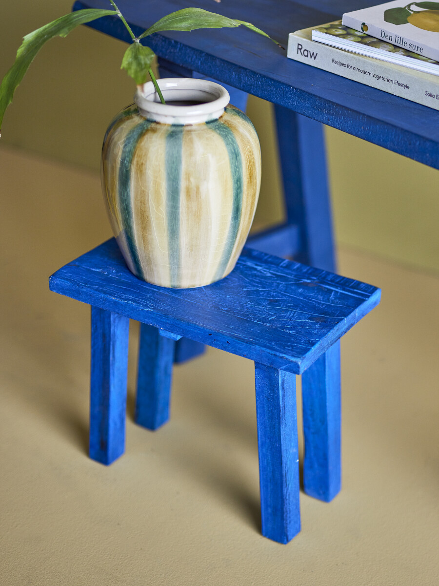Creative Collection - Porir Planteopsats - Blå - Genanvendt Træ