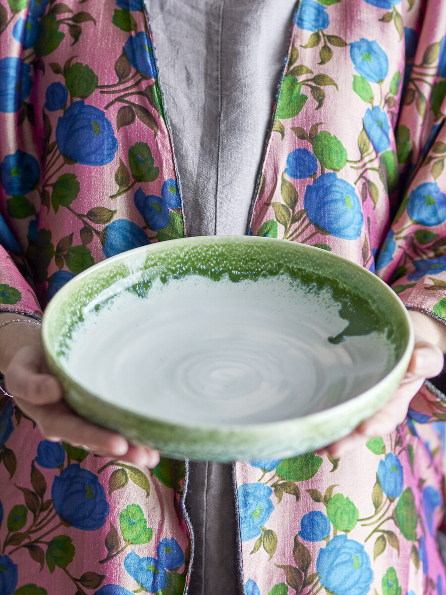 Creative Collection - Prim Serveringsfad - Grøn - Stentøj Keramik