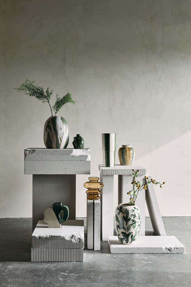 Creative Collection - Rahima Vase - Multifarvet - Stentøj - 20 Cm