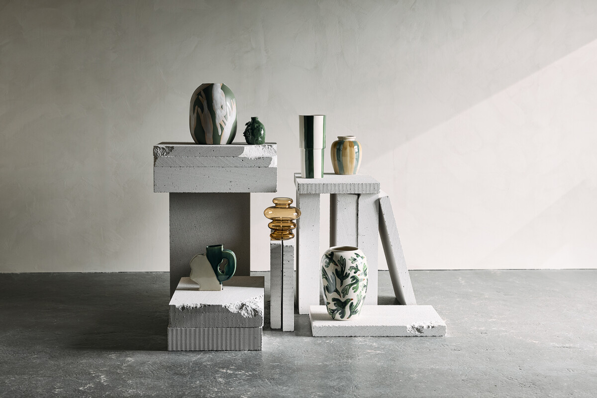 Creative Collection - Rahima Vase - Multifarvet - Stentøj - 20 Cm