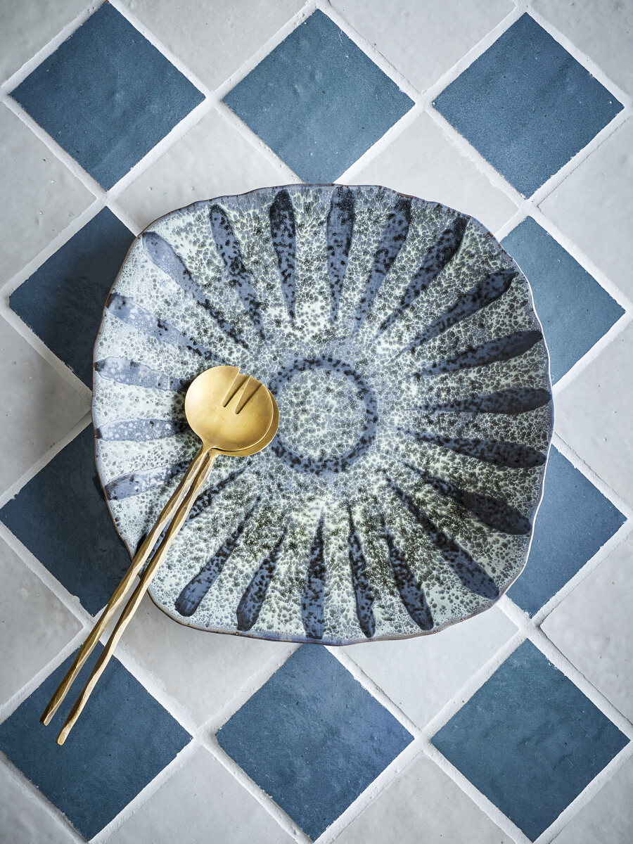 Creative Collection - Ramie Serveringsfad - Grå - Stentøj Keramik