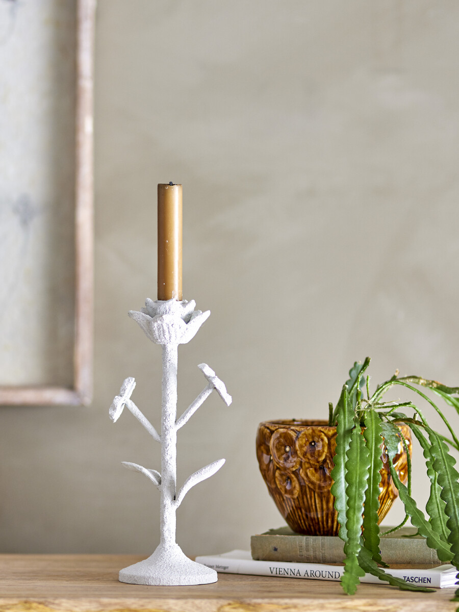 Creative Collection - Ranin Lysestage - Hvid - Jern Metal