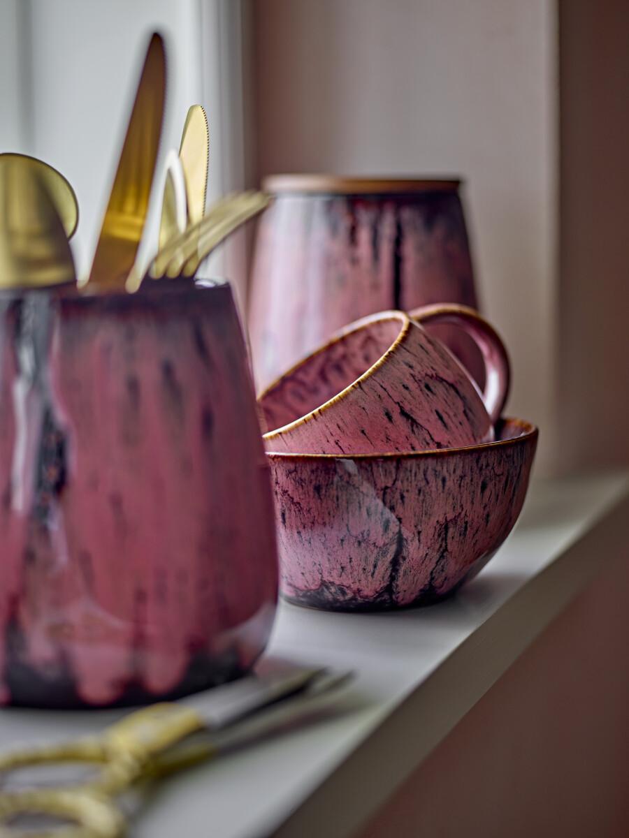 Creative Collection - Rayen Skåle - Rosa - Stentøj Keramik - 4 Stk