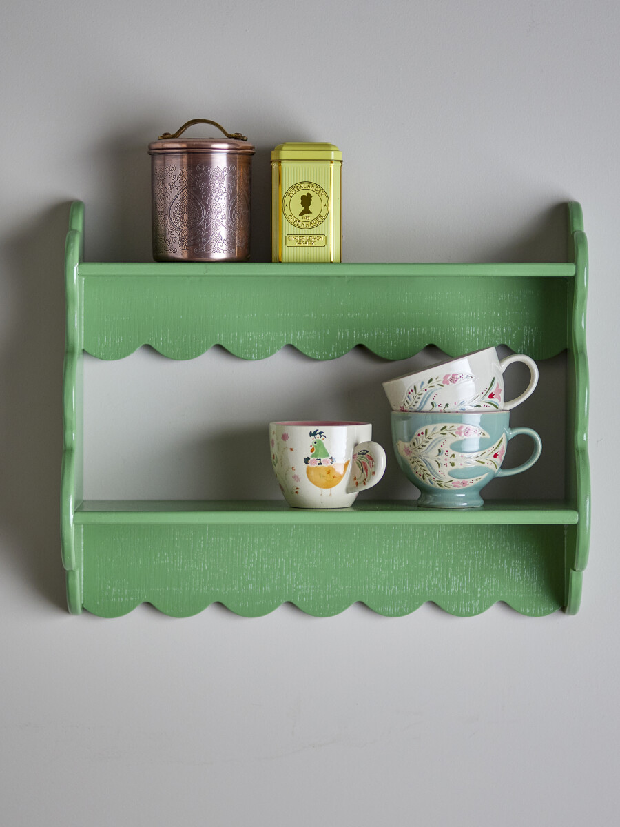 Creative Collection - Salla Hylde Til Væg - Grøn - Fyrretræ