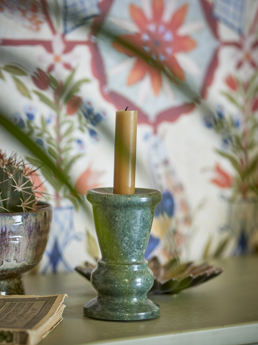 Creative Collection - Sicilia Lysestage - Grøn Marmor - 12 5 Cm