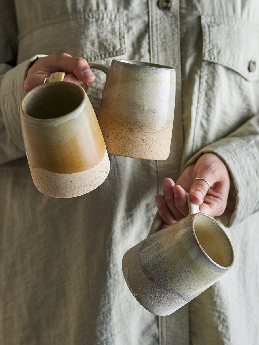 Creative Collection - Soleia Krus - Brun - Stentøj Keramik - Sæt Med 3