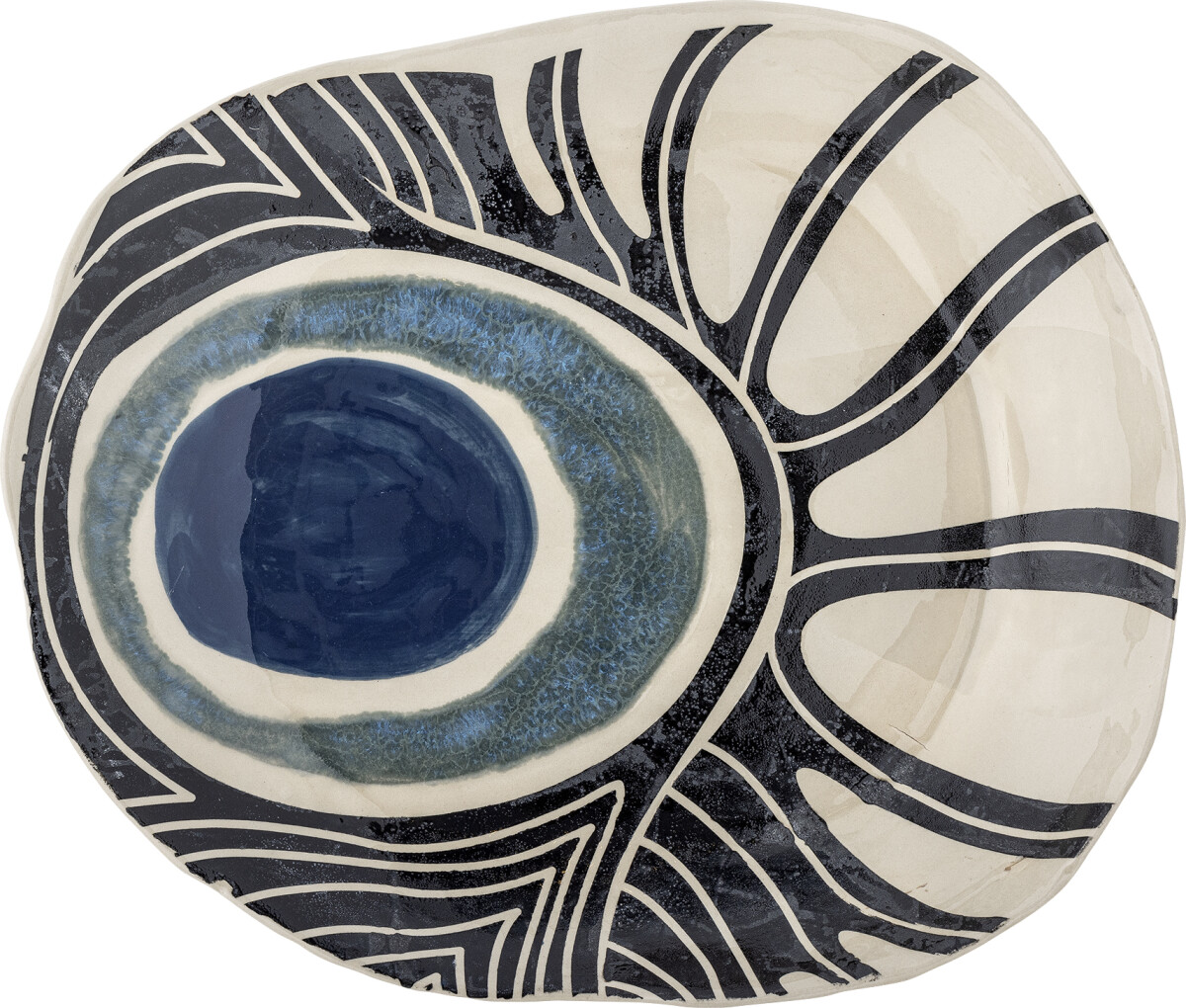Creative Collection - Yamato Serveringsfad I Keramik - Blå - Stentøj
