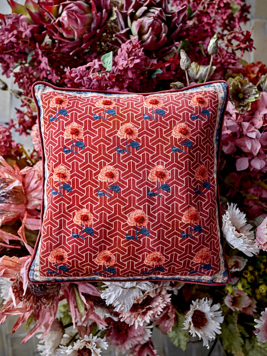 Creative Collection - Zharai Pyntepude - Rød - 50X50 Cm - Bomuld