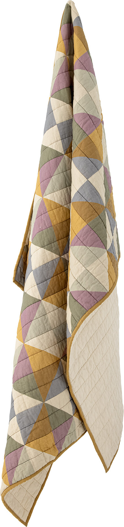 Bloomingville - Crewe Quilt Tæppe - Gul - Bomuld Oeko-Tex - 150X125 Cm
