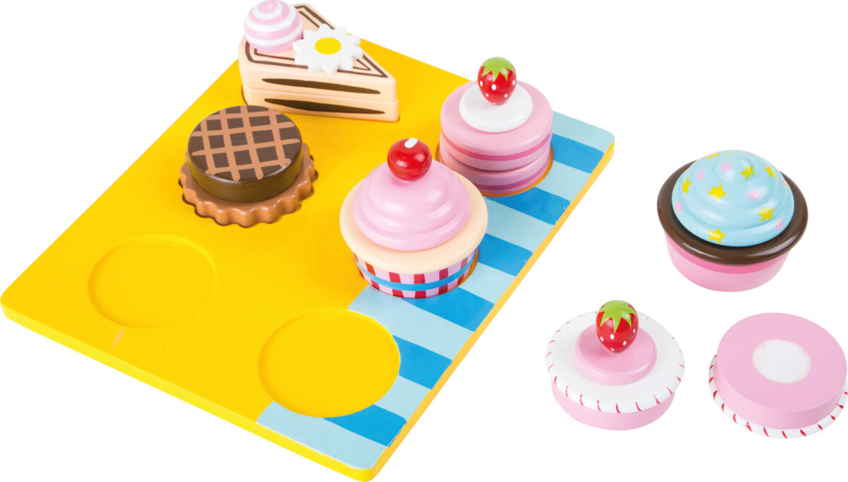 Legemad I Træ Med Velcro - Cupcakes Og Tørkager - Small Foot
