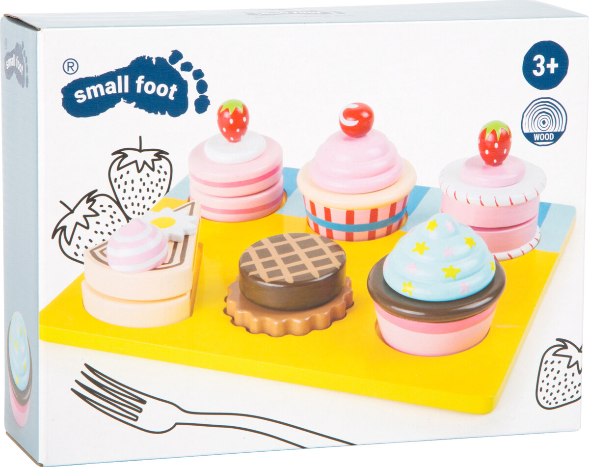 Legemad I Træ Med Velcro - Cupcakes Og Tørkager - Small Foot