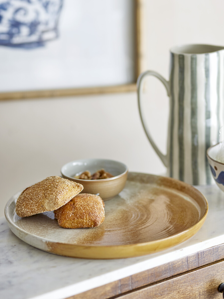 Creative Collection - Dahlia Serveringsfad - Brun - Stentøj Keramik