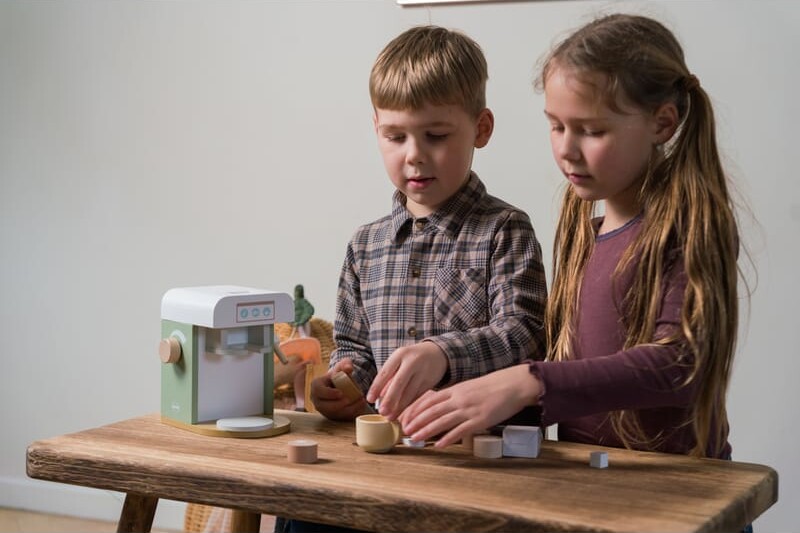 Dantoy - Kaffemaskine Legetøj Til Børn - Træ
