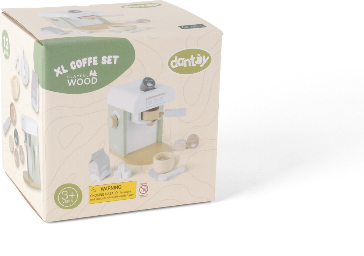 Dantoy - Kaffemaskine Legetøj Til Børn - Træ