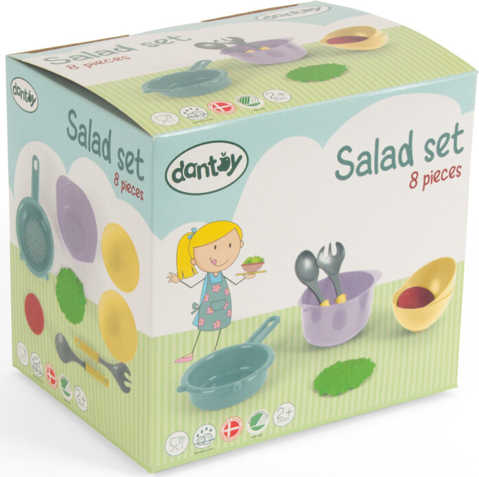 Dantoy - Salad Set - Salat Legemad Sæt - 8 Dele