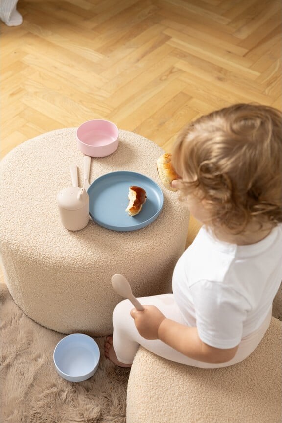 Dantoy - Tiny Spisestel Til Små Børn - 7 Dele - Blå
