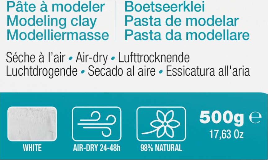 Darwi - Selvhærdende Ler - Cernit - Hvid - 500 G