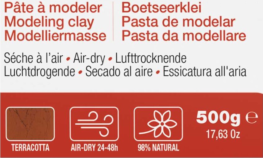 Darwi - Selvhærdende Ler - Cernit - Terracotta - 500 G