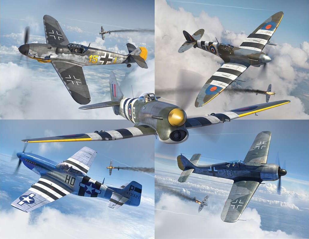 Airfix - D-Day Fighters Model Fly Byggesæt - 1 72 - A50192
