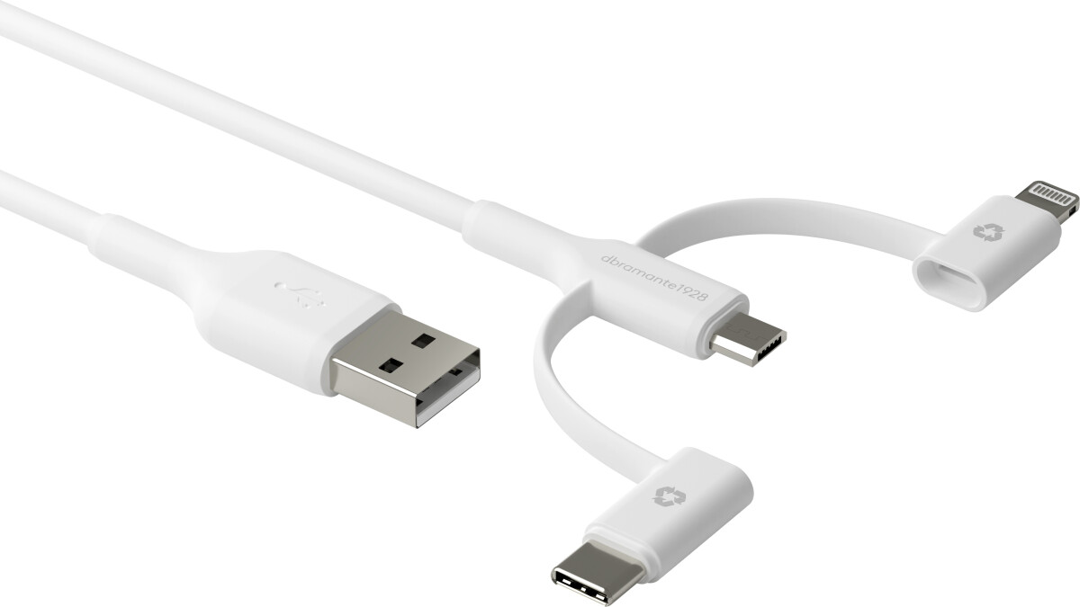 Dbramante1928 - Re-Charge - 3In1 Cable-Usb A To Usb-A C Lightn-W