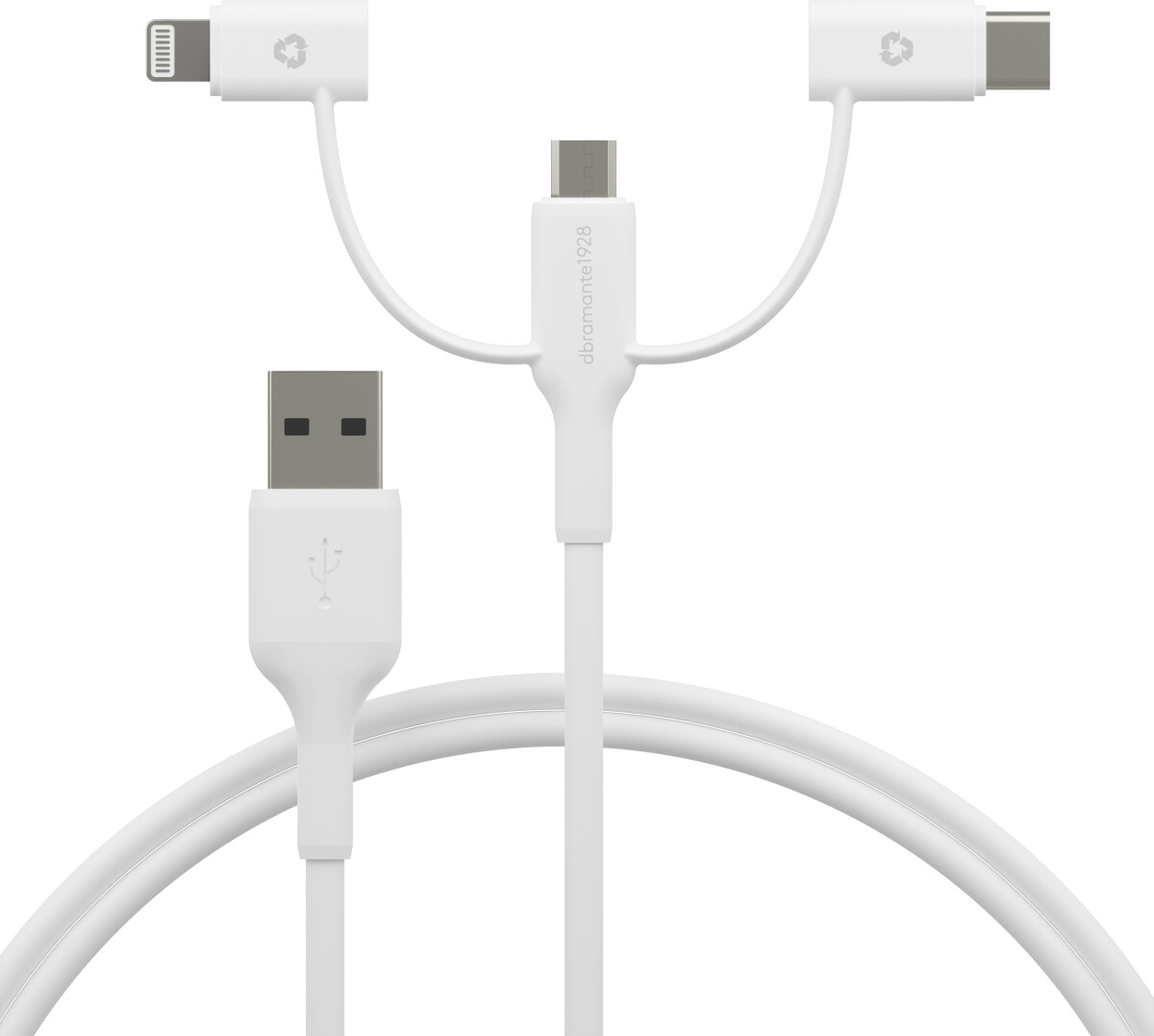 Dbramante1928 - Re-Charge - 3In1 Cable-Usb A To Usb-A C Lightn-W