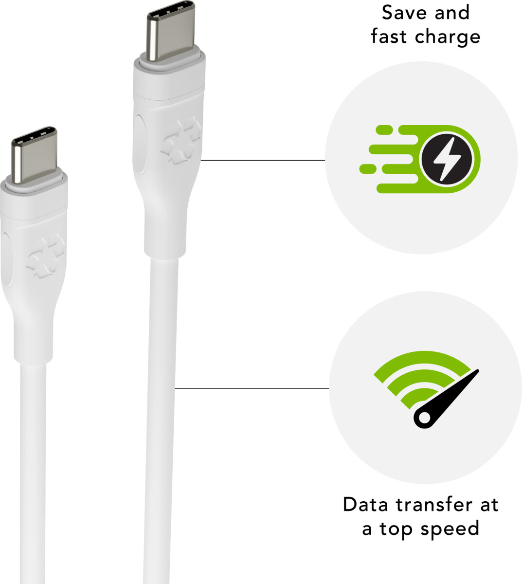 Dbramante1928 - Re-Charge Usb-C Til Usb-C Kabel 1 2M - Hvid