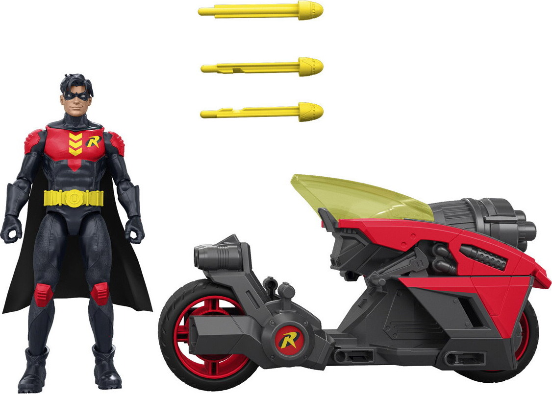 Dc Universe - Robin Cycle - Figur Og Lille Køretøj - Mattel Jmd51
