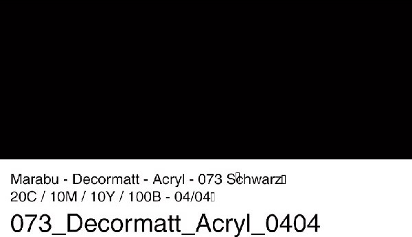 Marabu - Decormatt Mat Akrylmaling - Sort - 50 Ml