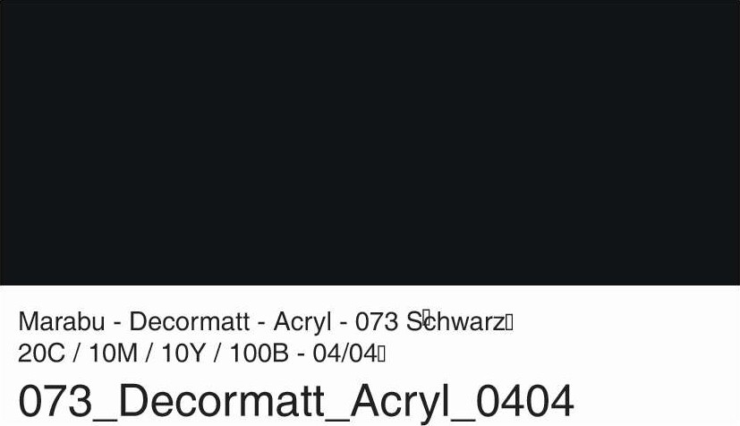 Marabu - Decormatt Mat Akrylmaling - Sort - 50 Ml