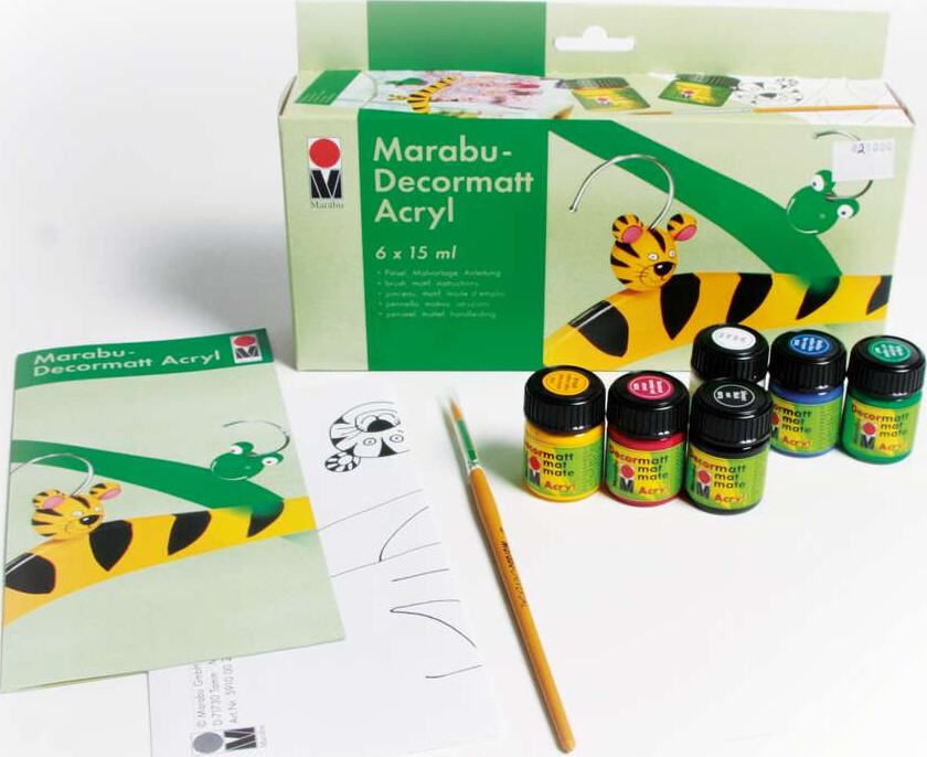 Marabu - Decormatt Mat Akrylmaling - 6X15 Ml