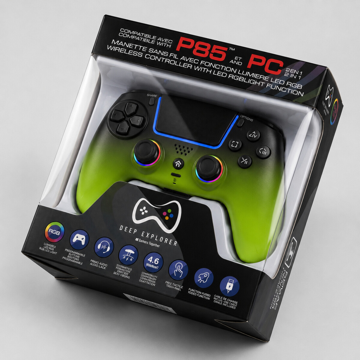 Deep Explorer - Pro Rgb Wireless Ps5 Controller Eclipse Green