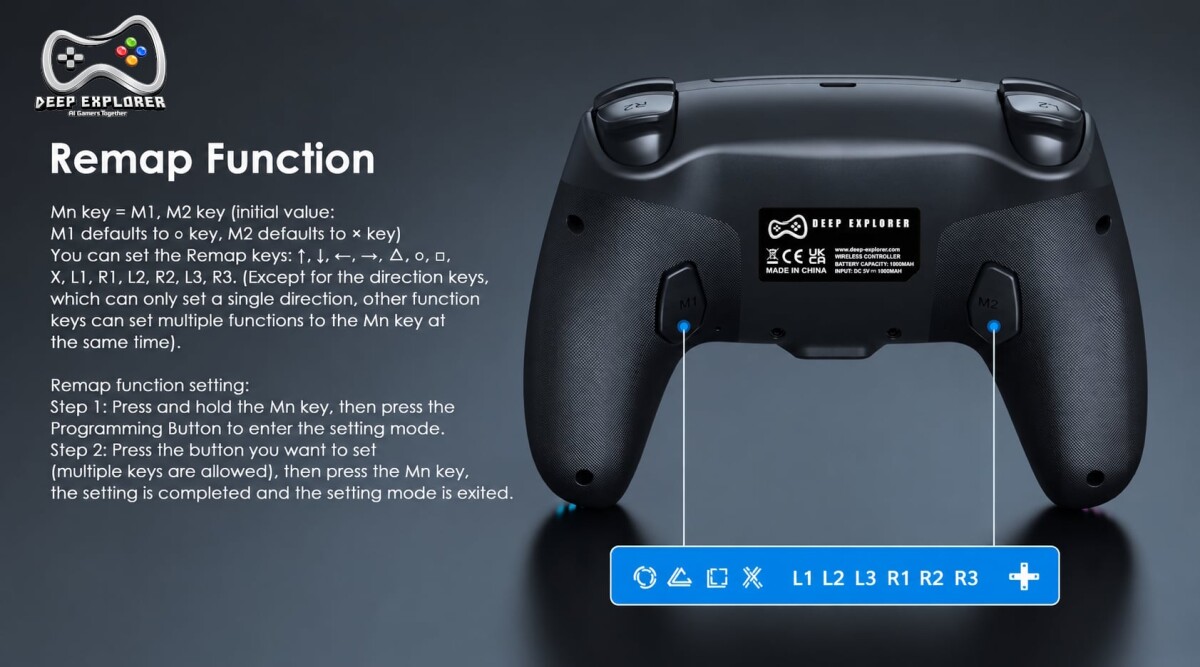 Deep Explorer - Pro Rgb Wireless Ps5 Controller Eclipse Red